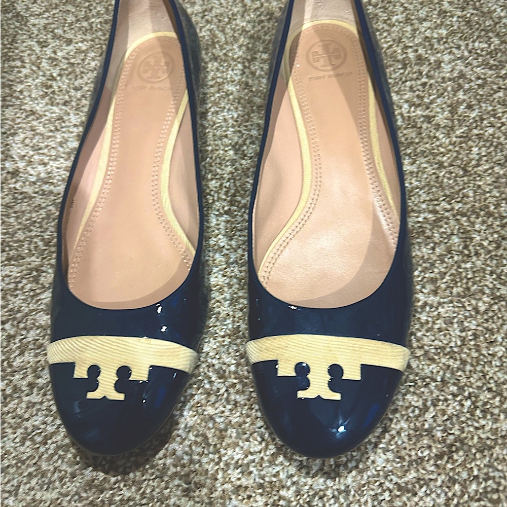 Blue and cream Tory Burch.  Barely used.                       Size 9